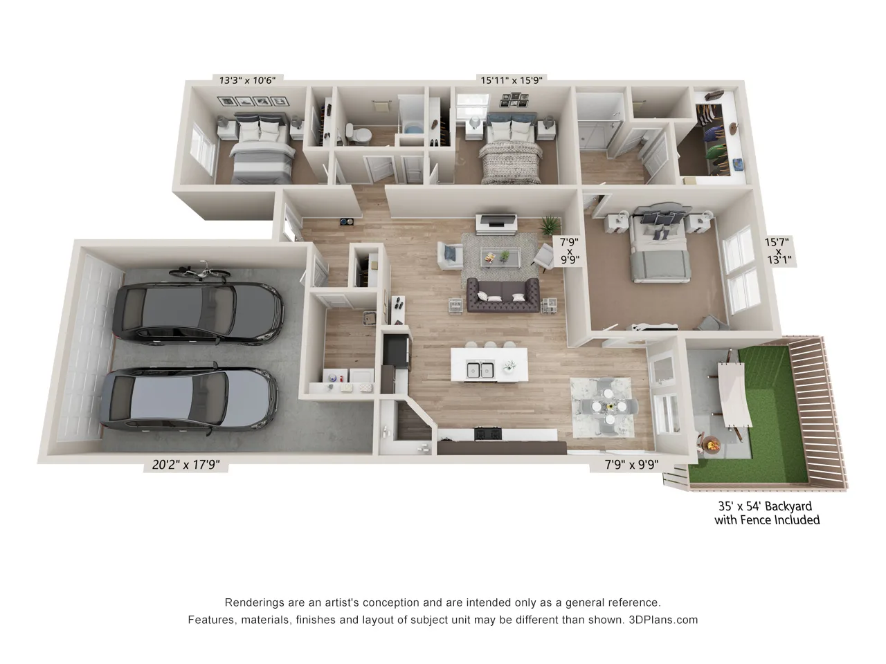 Amber Pines at Fosters Ridge 3 Beds floor plan, 1409 sqft