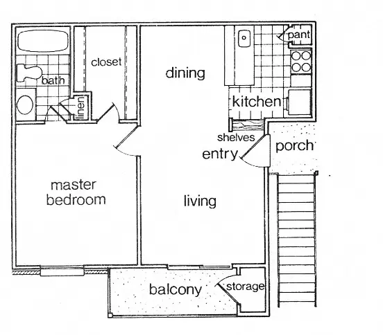 Westbury Crossings 1 Bed floor plan, 575 sqft