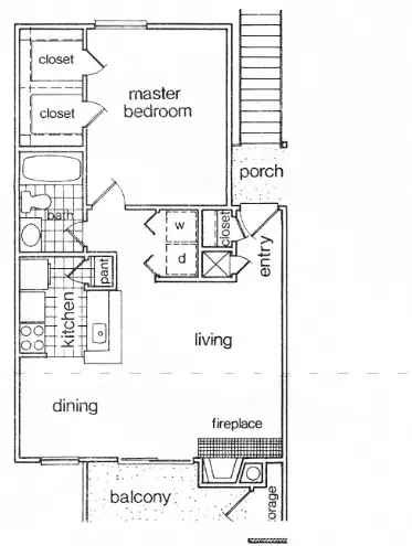 Westbury Crossings 1 Bed floor plan, 690 sqft