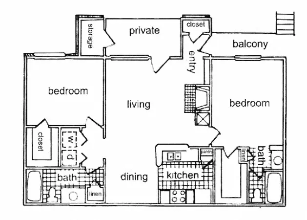 Westbury Crossings 2 Beds floor plan, 1013 sqft