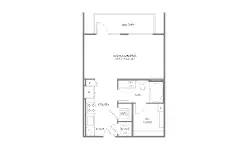 1879 at the Grid Studio floor plan, 533 sqft