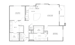 1879 at the Grid 2 Beds floor plan, 1189 sqft