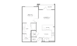 1879 at the Grid 1 Bed floor plan, 602 sqft