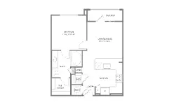 1879 at the Grid 1 Bed floor plan, 626 sqft