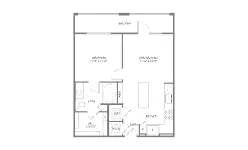 1879 at the Grid 1 Bed floor plan, 650 sqft