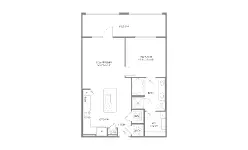 1879 at the Grid 1 Bed floor plan, 742 sqft