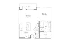 1879 at the Grid 1 Bed floor plan, 765 sqft