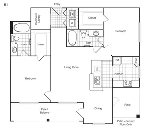 Weston at Copperfield 2 Beds floor plan, 1096 sqft