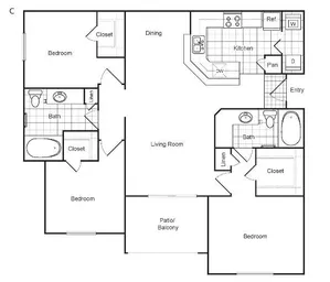 Weston at Copperfield 3 Beds floor plan, 1295 sqft