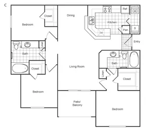 Weston at Copperfield 3 Beds floor plan, 1295 sqft