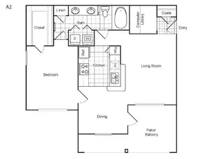 Weston at Copperfield 1 Bed floor plan, 802 sqft