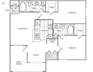 Weston at Copperfield 2 Beds floor plan, 1040 sqft