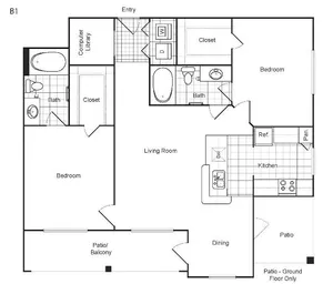 Weston at Copperfield 2 Beds floor plan, 1095 sqft