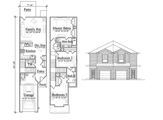 Woodgate Townhomes 3 Beds floor plan, 1551 sqft