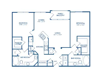 Camden Heights 2 Beds floor plan, 1296 sqft
