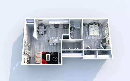 3 Corners West 1 Bed floor plan, 778 sqft