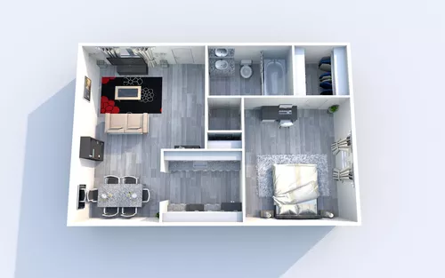 3 Corners West 1 Bed floor plan, 770 sqft