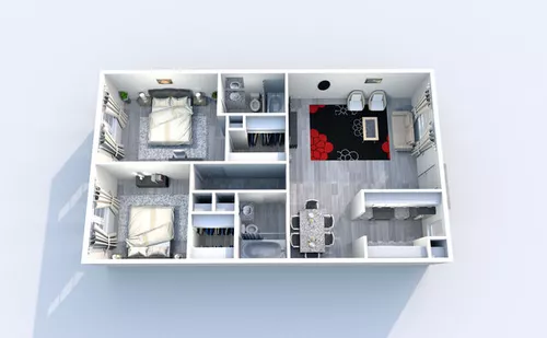 3 Corners West 2 Beds floor plan, 945 sqft