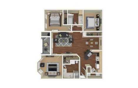 Whitney at The Heights 3 Beds floor plan, 1320 sqft
