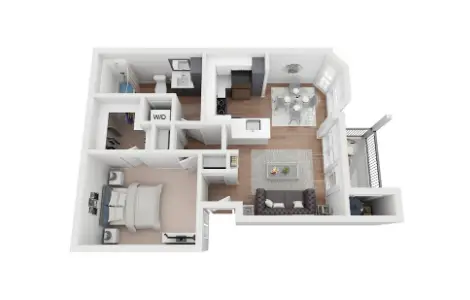 Whitney at The Heights 1 Bed floor plan, 790 sqft