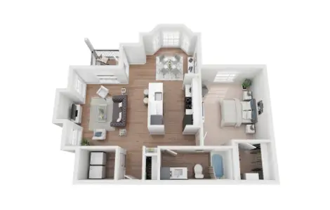 Whitney at The Heights 1 Bed floor plan, 826 sqft