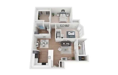 Whitney at The Heights 1 Bed floor plan, 966 sqft