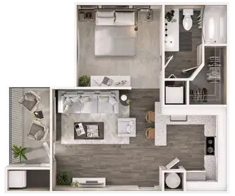 8181 Med Center Apartments Studio floor plan, 498 sqft