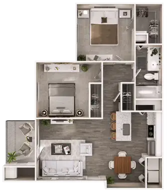 8181 Med Center Apartments 2 Beds floor plan, 809 sqft