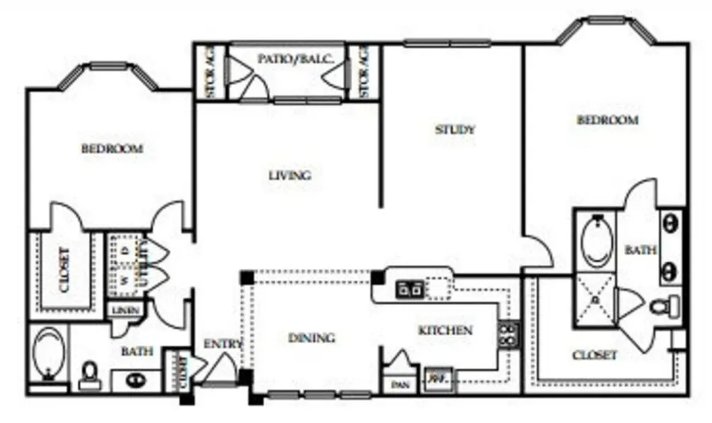 4001 Midtown 2 Beds floor plan, 1680 sqft