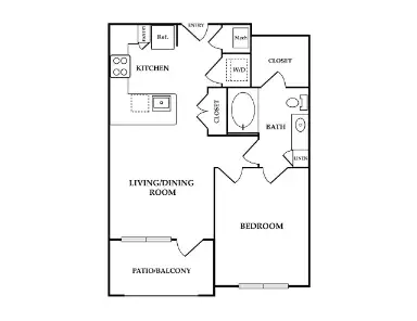 Elation at Grandway West 1 Bed floor plan, 671 sqft