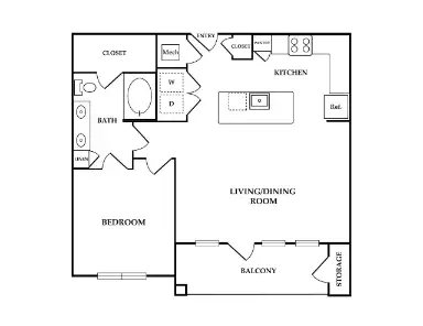 Elation at Grandway West 1 Bed floor plan, 849 sqft