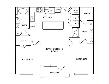 Elation at Grandway West 2 Beds floor plan, 1072 sqft