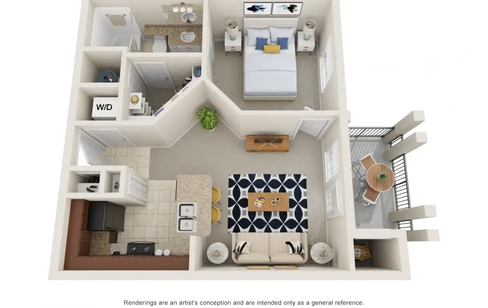 Alanza Brook 1 Bed floor plan, 564 sqft