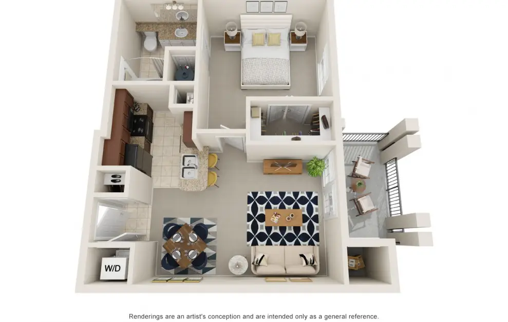 Alanza Brook 1 Bed floor plan, 638 sqft