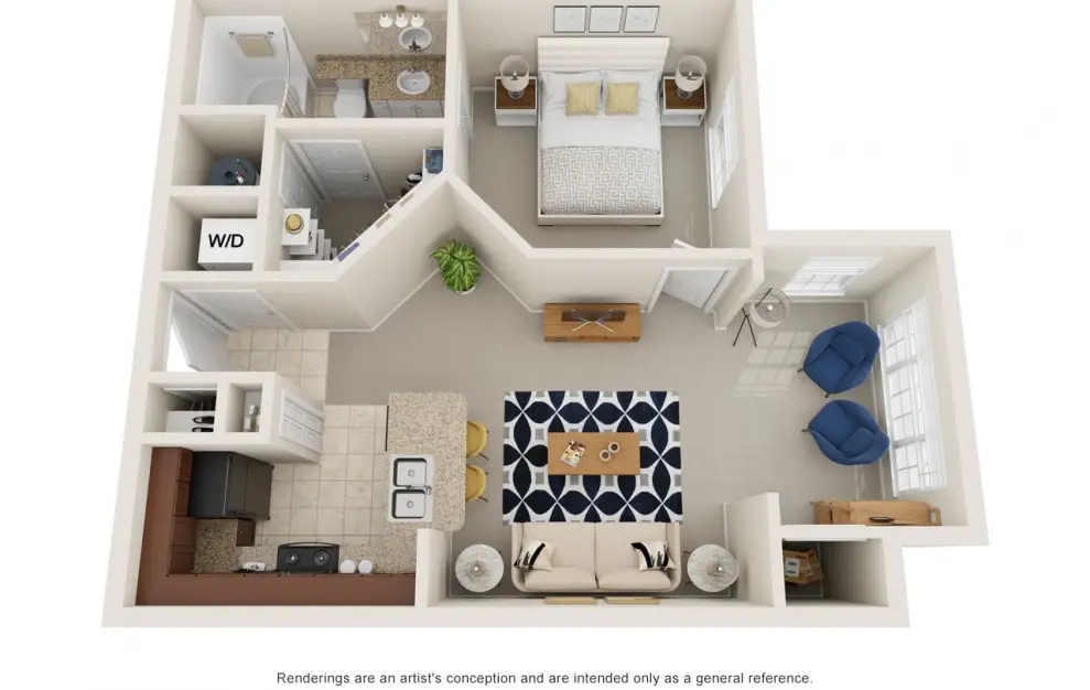 Alanza Brook 1 Bed floor plan, 651 sqft