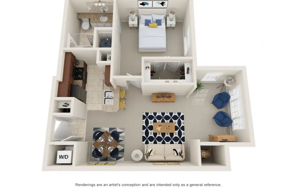 Alanza Brook 1 Bed floor plan, 747 sqft