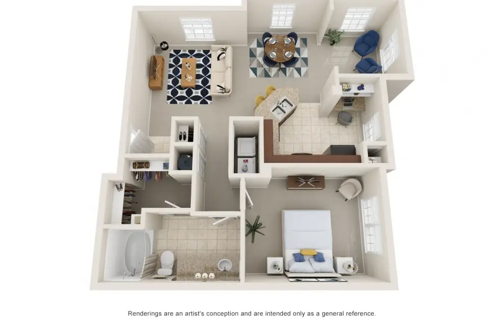 Alanza Brook 1 Bed floor plan, 874 sqft