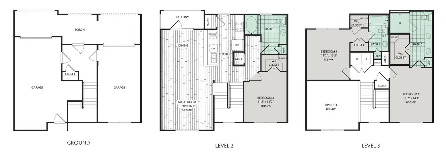 Broadstone Vintage Park 3 Beds floor plan, 1788 sqft