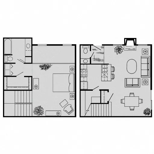Woodlake on the Bayou Houston 1 Bed floor plan, 1146 sqft