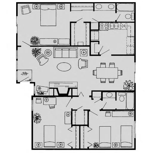 Woodlake on the Bayou Houston 3 Beds floor plan, 1379 sqft