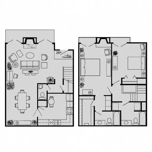 Woodlake on the Bayou Houston 2 Beds floor plan, 1537 sqft