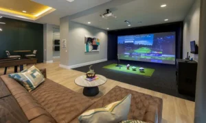 houston apartments with golf simulator